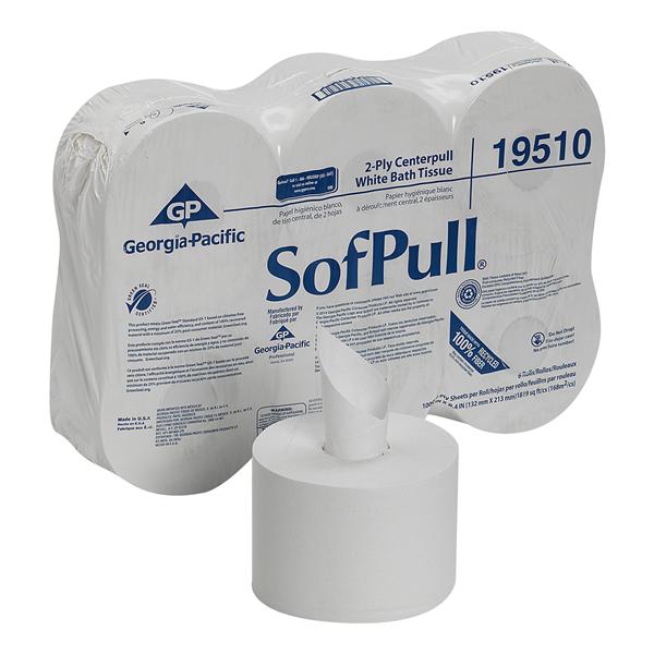 Tissue Center Pull SofPull White 2 Ply 6Rl/Ca